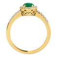thumbnail image 4 of Mauli Jewels Engagement Rings for Women 1.10 Carat Oval Shaped Emerald And Diamond Bridal Set 4-prong 10K Yellow Gold, 4 of 8