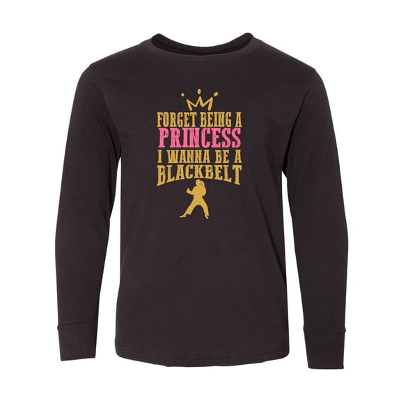 Inktastic Karate Princess Girls Martial Arts Long Sleeve Youth T-Shirt