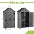thumbnail image 2 of Outdoor Storage Cabinet, Garden Wood Tool Shed, Outside Wooden Shed Closet with Shelves and Latch for Yard, Patio, Deck and Porch (Gray), 2 of 9