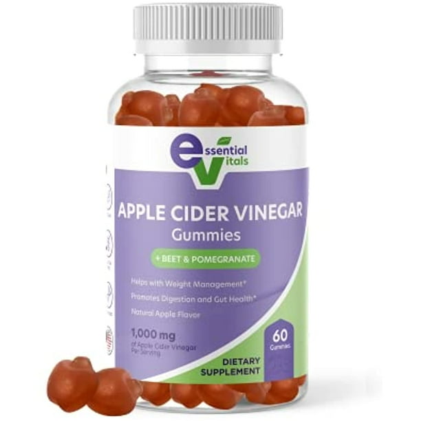 Essential Vitals Apple Cider Vinegar Gummy Vitamins 60 Count
