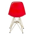 thumbnail image 4 of LeisureMod CR19TRG2 Chaise Latérale Eiffel Moulée avec Base Dorée - Rouge Transparent - Ensemble de 2, 4 of 5