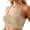 Beige, variant on Women’s Rhinestone Mesh Sports Bra Shock Absorbing Wide Strap Bra with Crystal Details, High Impact for Large Bust White L