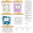 thumbnail image 1 of 4+1 Pack Laundry Room Organization Containers,Clear Laundry Pods Container,Large Laundry Detergent Powder Storage Containers with Wooden Lids & Labels,Laundry Pods Holder for Scent Booster,Powder,Pods, 1 of 7