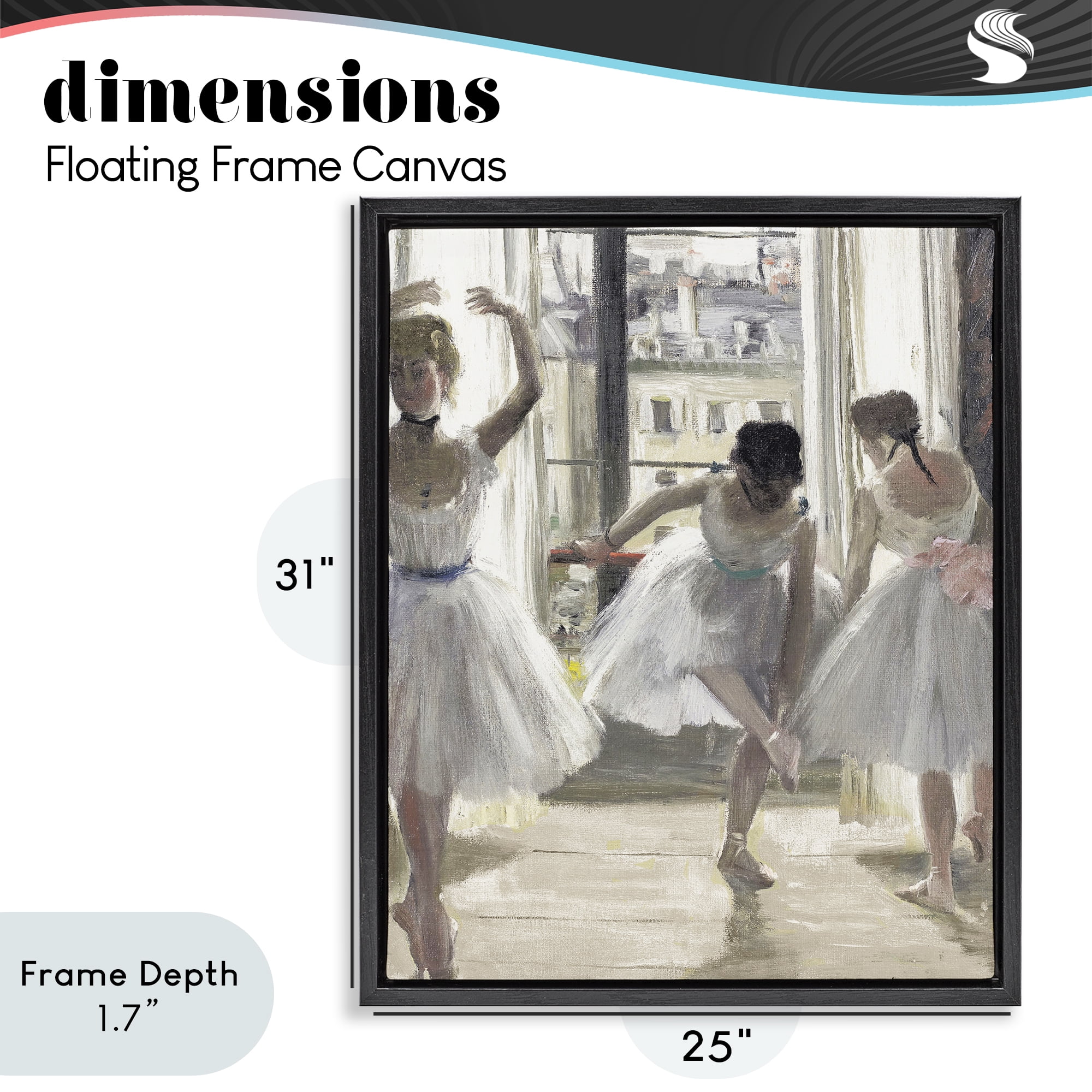Stupell Industries Ballet Class In Practice Black Framed Floater Canvas Wall Art, design by Leah Straatsma