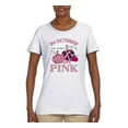 thumbnail image 2 of Wild Bobby In October We Wear Pink Pumpkin Cheetah Print Breast Cancer Awareness Women Graphic Tee, White, X-Large, 2 of 6