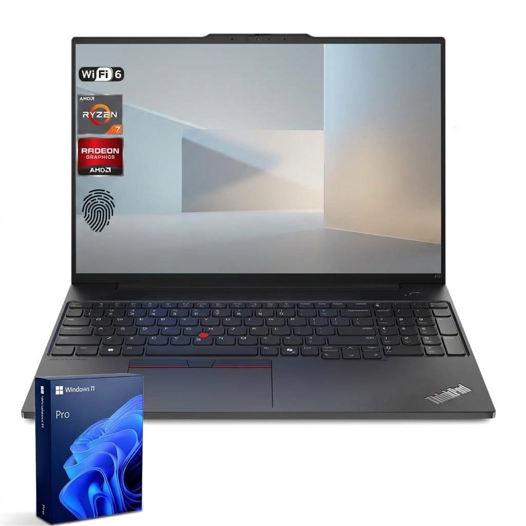 Lenovo ThinkPad E16 16" FHD+ Business Laptop, AMD Ryzen 7 7735HS, 16GB DDR5, 512GB SSD, Windows 11 Pro