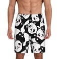 thumbnail image 3 of Lsque Seamless Pattern Cute Panda Mens Sleep Pajama Shorts,Short Pajama Pants, Cotton Ultra-Soft Knit-X-Large, 3 of 9