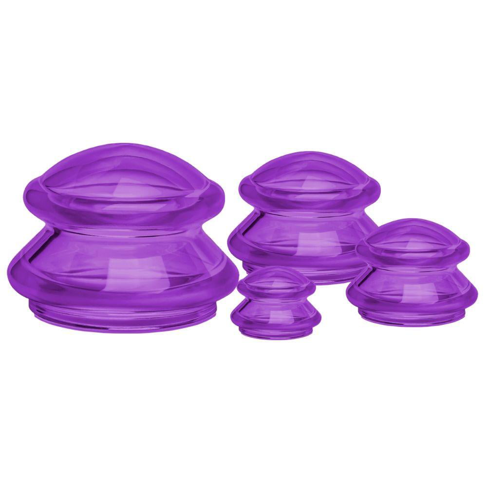 LURE Essentials Edge Cupping Set – Ultra Purple Silicone Cupping Therapy Set  for Cellulite Reduction and Myofascial Release - Massage Therapists and  Home Use (Set of 4, Purple) 