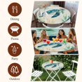 thumbnail image 7 of Sea Turtle Coastal Round Tablecloth, Fitted Table Cover with Elastic for 36"-44" Round Tables, Vintage Nautical Ocean Starfish Compass Table Cloth Outdoor Indoor Dinning Party Waterproof Tablecloths, 7 of 7