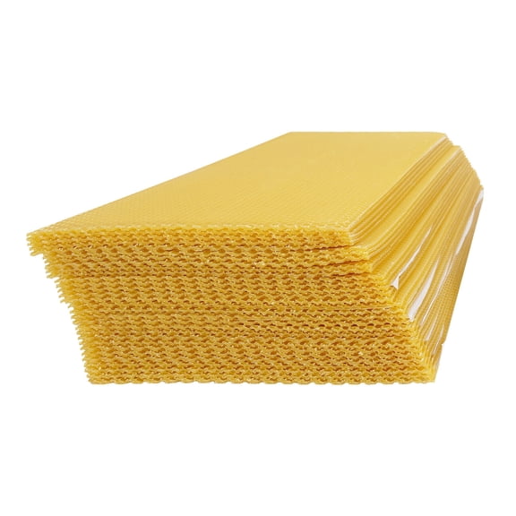 ToppiJoy 60 Pcs 7.7*16.3" Honeycomb Wax Frames Beekeeping Foundation Honey Bee Hive Tools Yellow