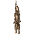 thumbnail image 5 of SUMMIT COLLECTION Golden Trio Elephants Totem Pole Stacked Elephants Statue Trunks Up Auspicious Lucky Feng Shui Figurine Workplace Living Room Home Decor 15.75 Inches Tall, 5 of 5