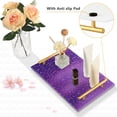 thumbnail image 4 of Iauyy Modern Square Bathroom Tray with Handles - Acrylic & Aluminum Alloy Vanity Countertop Organizer ，Purple Droplet, 4 of 7
