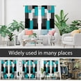 thumbnail image 4 of Teal and Black Window Curtain Turquoise Aqua Grey Gray and White Mens Boys Teen Geometric Long Living Room Bedroom Rod Pocket Drapes Treatment Fabric 1 Pair Home Decor, 42" W x 84" L, Modern, 4 of 6