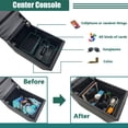 thumbnail image 4 of Universal Truck Seat/Bench Contractor Center Console Business Organizer and Storage with Adjustable Cup Holders, Clip Board, and Padded Top Lid for Armrest Back Black, 4 of 6