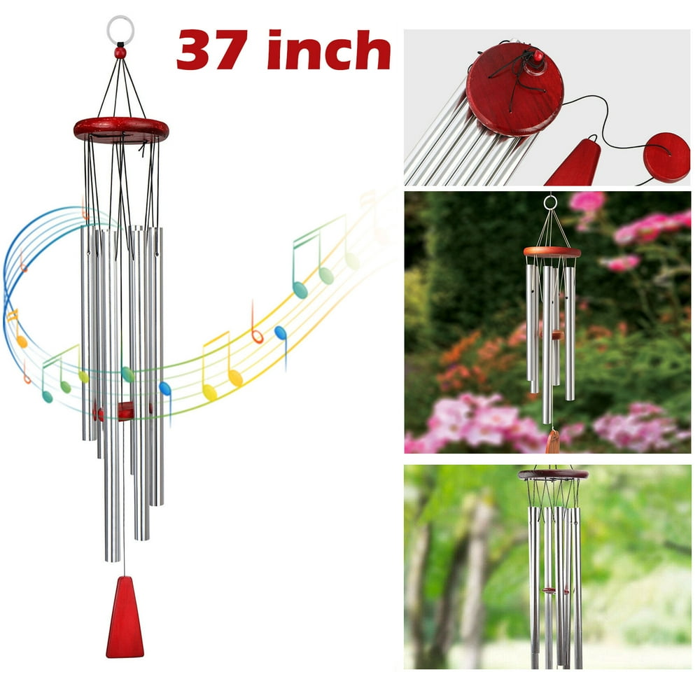 TSV Wind Chimes, 6 Hollow Aluminum Tubes Tuned 37''/26'' Music Wind