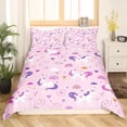 thumbnail image 2 of Yibo Valentines Day Pink White Love Print Duvet Cover - Premium Polyester Duvet Cover with Zipper Closure, 3 Piece Set, Includes 1 Duvet Cover and 2 Pillow Cases, No Comforter, 2 of 8