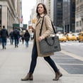 thumbnail image 6 of Women's canvas tote bag, women's crossbody bag, large canvas handbag, canvas tote bag with pockets and compartments.（Black）, 6 of 6