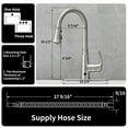 thumbnail image 5 of Cobbe Touchless Single-Handle Pull-Down Sprayer Kitchen Faucet with 3 Spout Patterns  Brushed Nickel, 5 of 11
