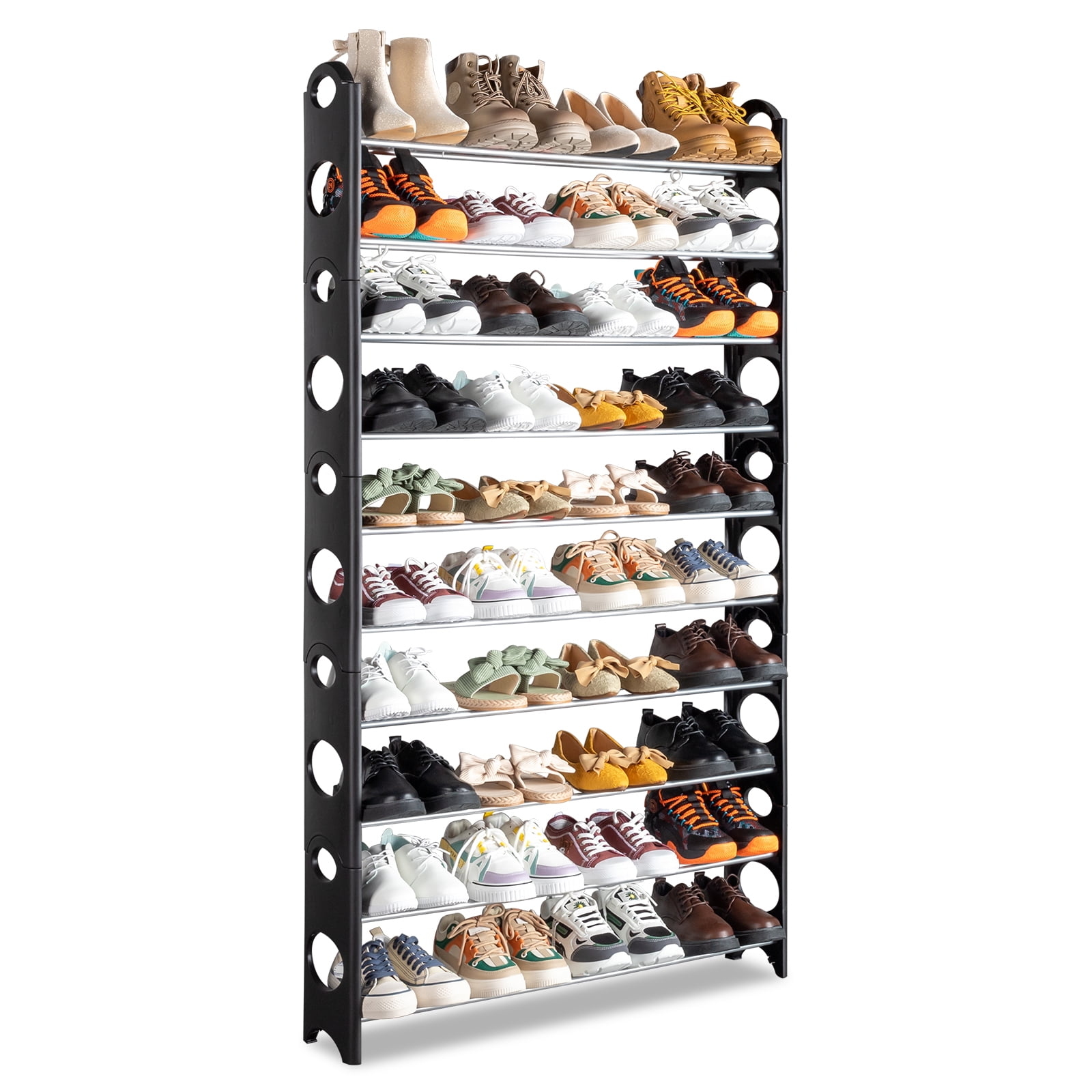 Dropship 50-Pair Shoe Rack Storage Organizer 10-Tier Portable Wardrobe  Tower Stackable Adjustable Shelf to Sell Online at a Lower Price