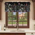 thumbnail image 6 of Spring Floral Curtain Valances for Windows, Kitchen Valance Window Treatments Panel 2 Pack, Black Farmhouse Botanical Watercolor Rod Pocket Short Curtains for Bathroom Bedroom 42 x 18 Inch, 6 of 8