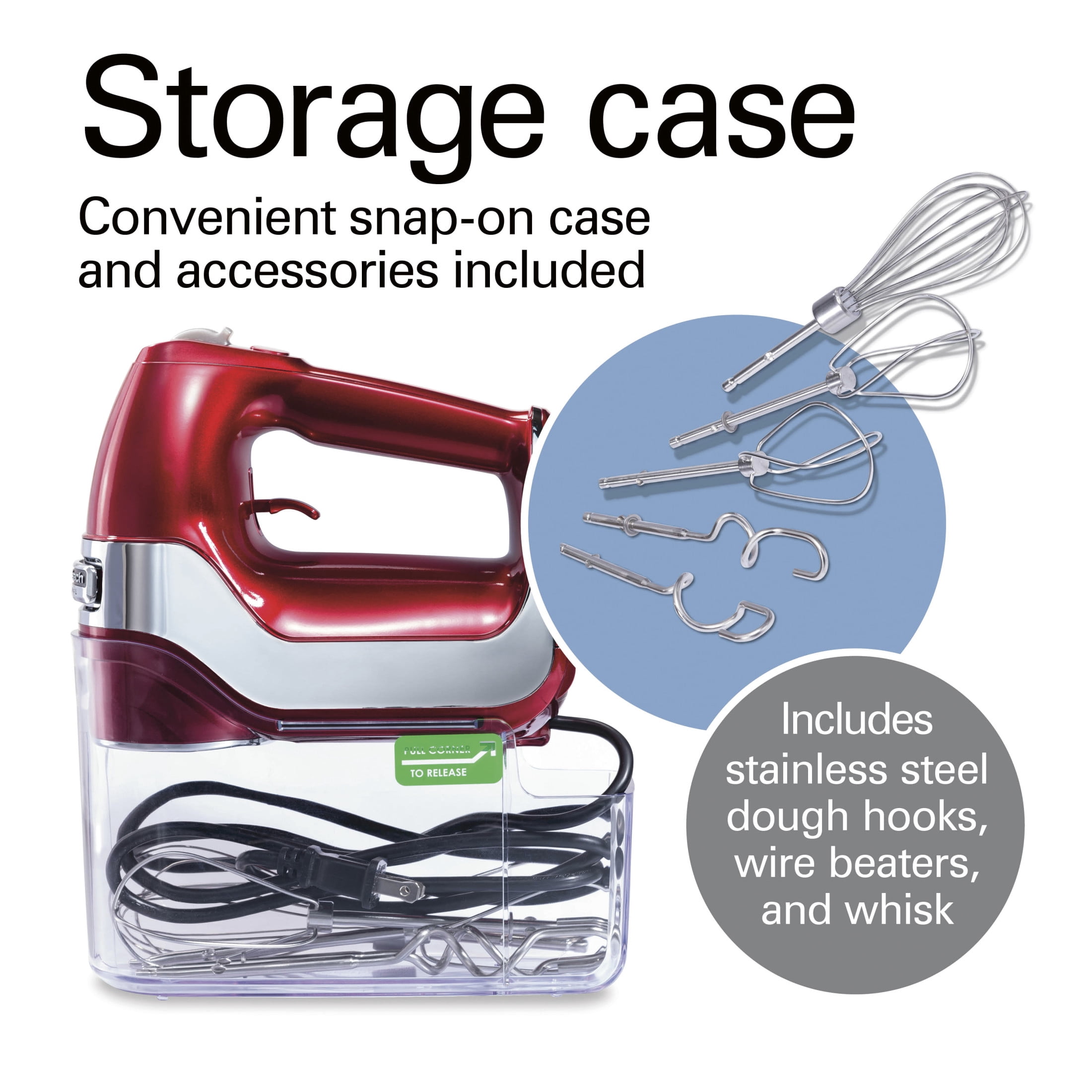 Hamilton Beach Professional 5-Speed Electric Hand Mixer with Slow Start & QuickBurst Technology, Mixer for Kitchen, Red