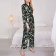 thumbnail image 3 of Balery Watercolor Floral Conjunto de Pijama con Estampado para Mujer, Conjunto de Dos Piezas con Manga Larga, Ropa de Dormir Suave con Bolsillos, Pijamas Cómodos-Medium, 3 of 7