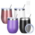 thumbnail image 1 of Vaso para vino YEBTS Life 350 ml / Paquete de 4 de acero inoxidable con tapa, 1 of 6