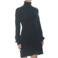 thumbnail image 3 of BAR III $80 Womens New 1203 Black Turtle Neck Shirt Dress M B+B, 3 of 4