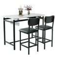 thumbnail image 6 of Miekor Kitchen Table Set, Dining Table and Chairs for 2, 3 Piece Dining Room Table Set with 2 Upholstered Chairs, Bar Dining Table Set for Small Spaces, Apartment, Breakfast, Pub, Rustic Black BS3088, 6 of 6