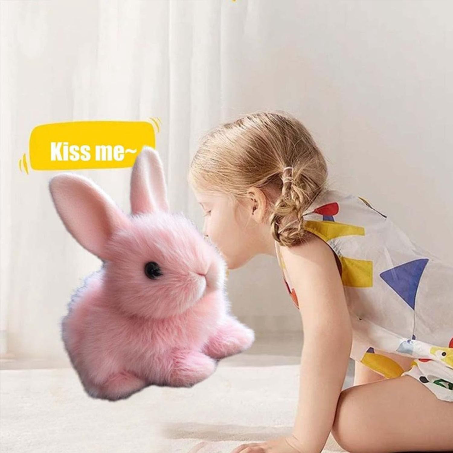 Guvpev Bunby - My Realistic Bunny Toys, Interactive Realistic Rabbit Toys That Moves, Jumping, Twitching & Shaking Ears, Easter Bunny Stuffed Animal, Easter Decorations Bunny Dolls, Unique Gifts