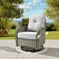 thumbnail image 4 of Ovios 3 Pieces Patio Furniture Set 2 Swivel Rocking Chairs Wicker Glider Chairs with Side Table for Backyard or Balcony, 4 of 8