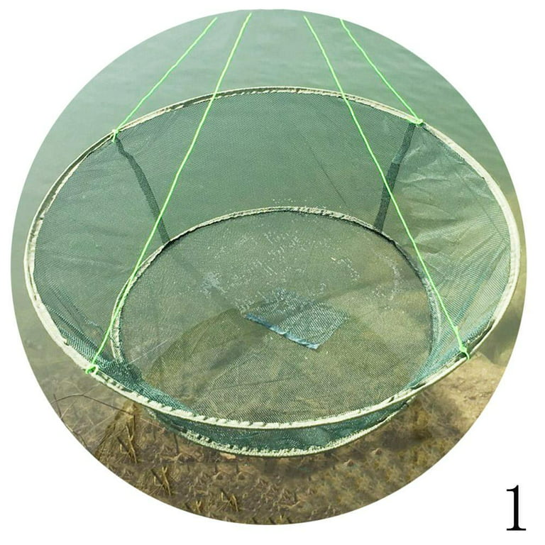 Large Fishing Cage Round Fishing Net Shrimp Net Fishing Gear Portable  Folding Casting Fishes Shrimp Crayfish Catcher Nets A2T4