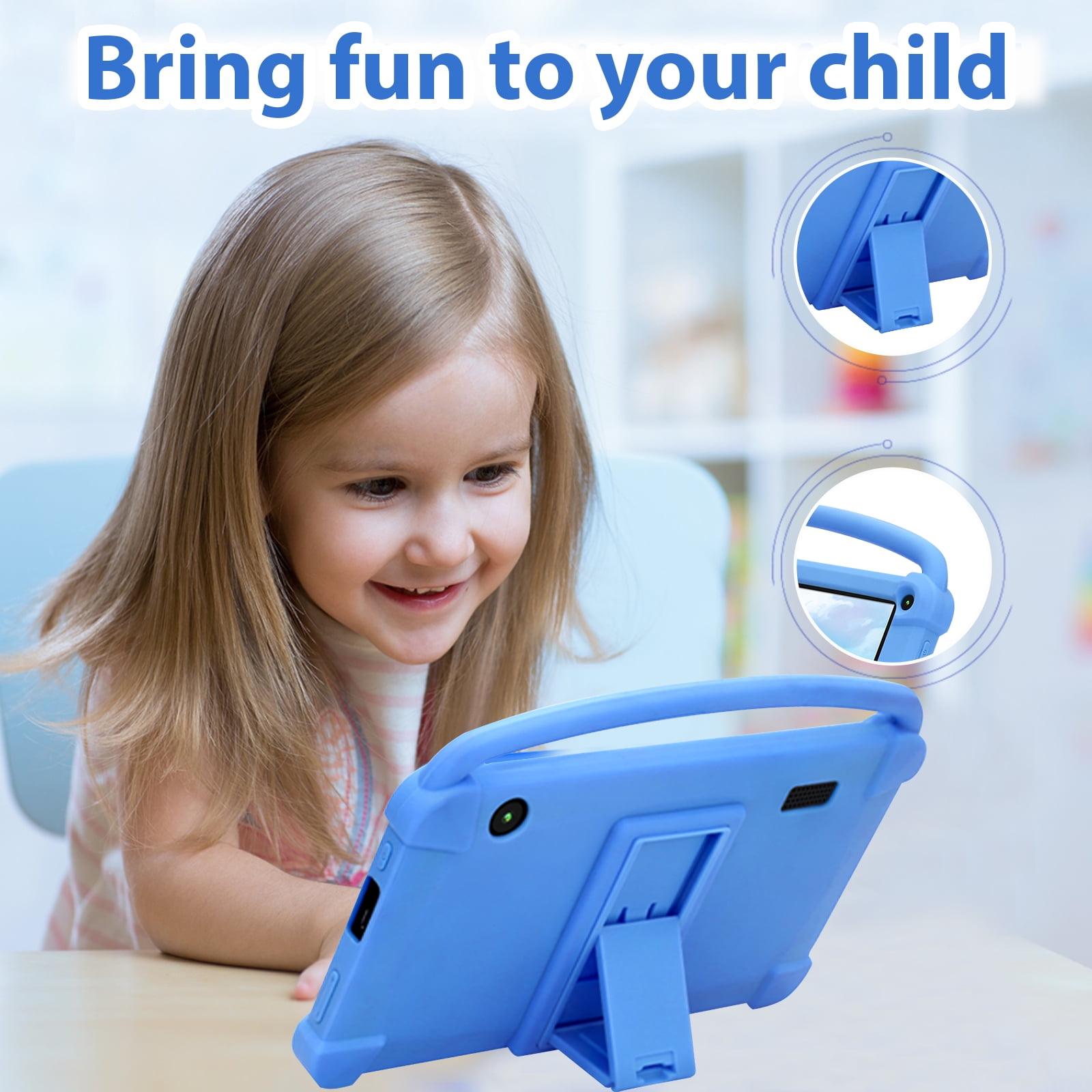 BYANDBY Tablet for Kids 7 inch Android 12.0 Tablet, 4GB+32GB ROM （1TB Expand） blue