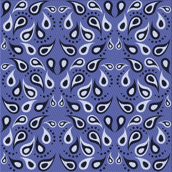 Ahgly Company Indoor Square Patterned Sky Blue Dress Blue Area Rugs, 7' Square
