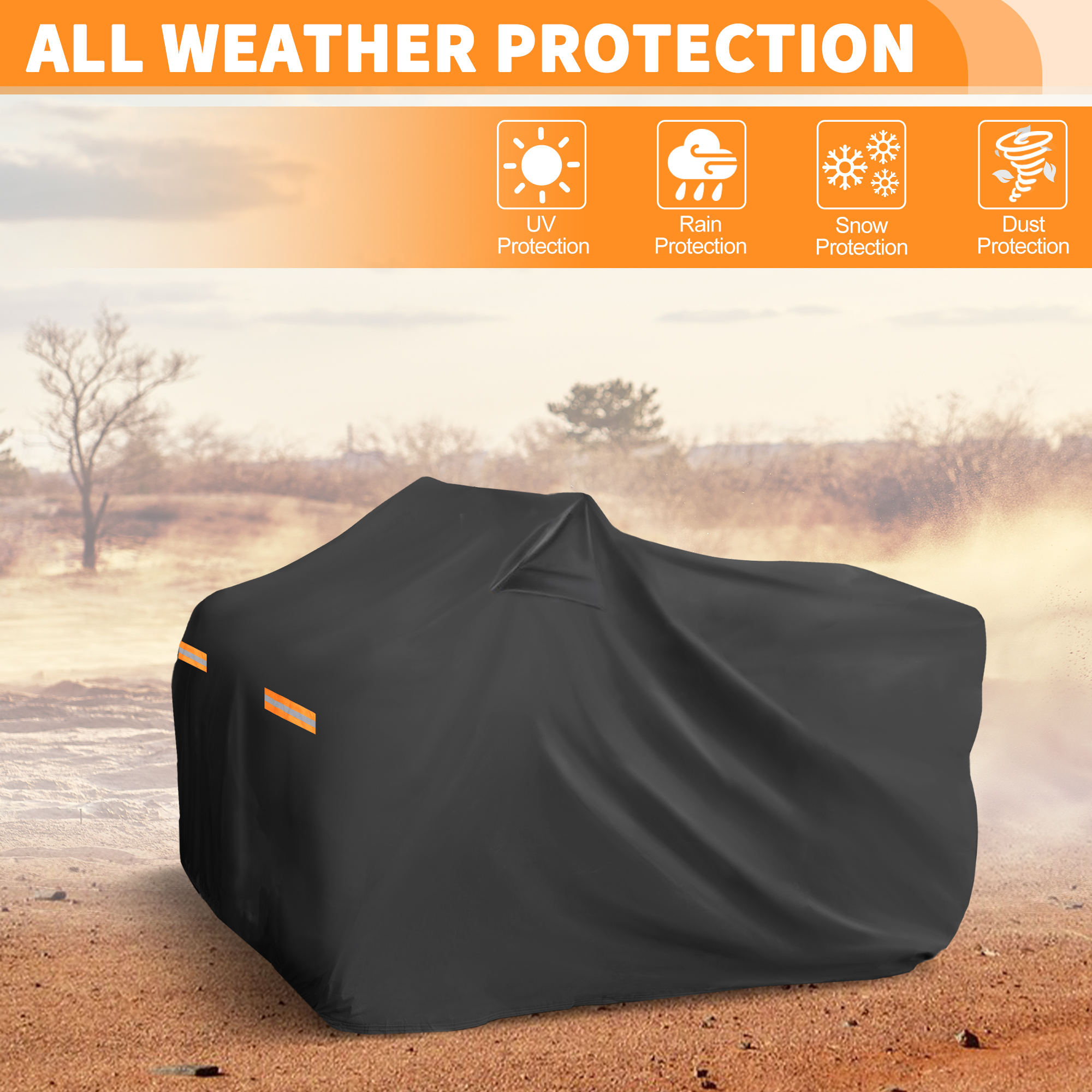 Unique Bargains 210D-PU ATV Waterproof Quad Cover Black for Suzuki KingQuad 750 2008-2025