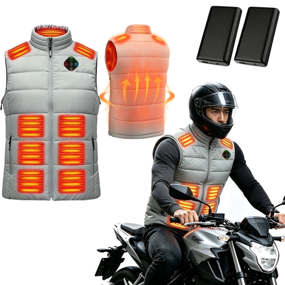 Gofox Heated Vest for Men & Women,2 Pcs 20000mAH 7.4V Battery 21 Zone Lightweight Rechargeable Winter Vest with 5 Levels for Outdoor Camping Skiing etc