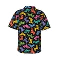 thumbnail image 4 of Xecao Colorful Geometric Dog print Hawaiian shirt - a stylish short-sleeve button-down for men, perfect for casual beach and tropical outings., 4 of 9