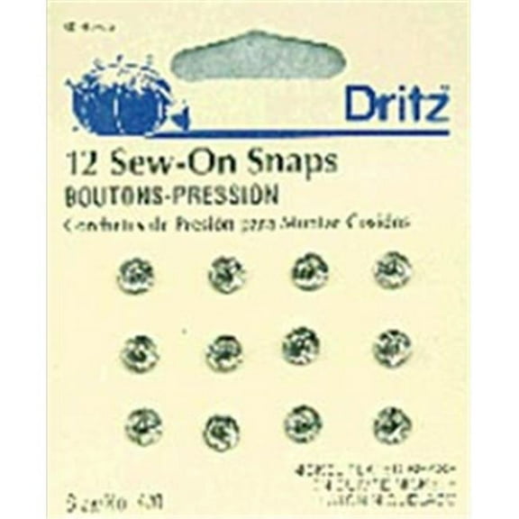 Dritz Sew-On Snaps 12/Pkg-Nickel-Plated Brass Size 4/0