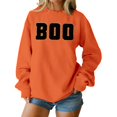 thumbnail image 2 of BODOAO Halloween Sweatshirt for Women Cute Boo Graphic Shirt Crewneck Ghost Pullover Sweater Tops Cute Spooky Season Shirt Long Sleeve Fall Winter Pullover Tops Orange XL, 2 of 4