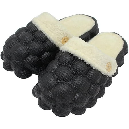 

PIKADINGNIS Unisex Massage Bubble Slides Non-Slip Novelty Winter Slides Plush Lining Slippers Indoor Outdoor
