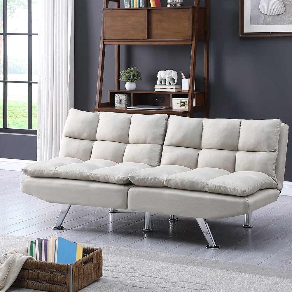 Kepooman Modern Futon Couch Convertible Loveseat Sleeper for Living Room, Twin Size, Beige Kepooman Modern Futon Couch Convertible Loveseat Sleeper for Living Room, Twin Size, Beige