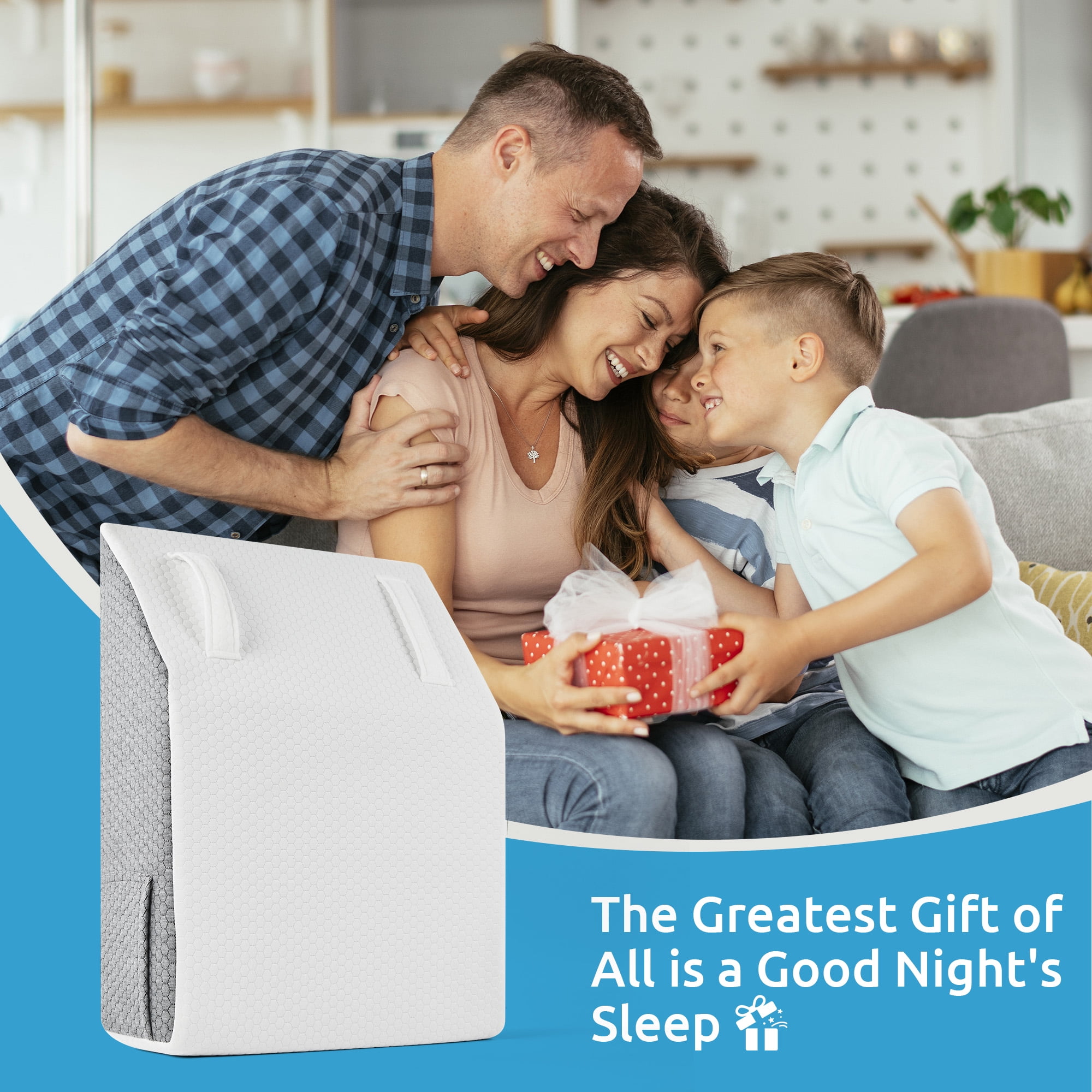 MOONORAH Wedge Pillows for after Surgery, Leg Pillow for Sleeping, Back Pain Relief, Blood Circulation, Knee Elevating Pillow, White/Grey