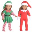 thumbnail image 1 of Sweet Dolly Ropa para muñecas navideñas de 18 pulgadas, disfraz de elfo navideño de 18 pulgadas, trajes de ayudante de Papá Noel para muñecas de 18 pulgadas (muñecas no incluidas), 1 of 5