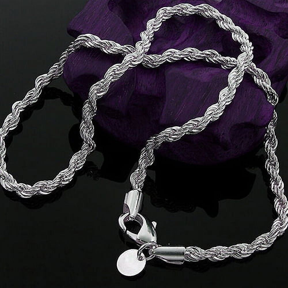 Jiaroswwei Women's Men's 925 Sterling Silver Twist Chain Necklace