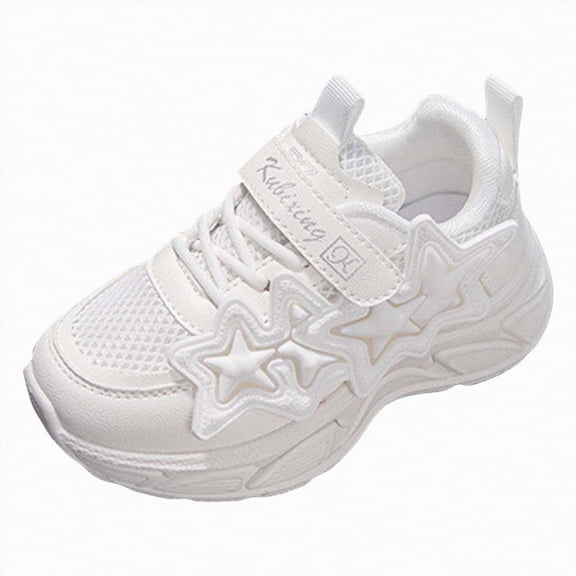 Ccpelsie Girls Shoes Kids Tennis Ease Running Athletic Lightweight Sneakers for Little/Big Kids Toddler(White,13.5 )