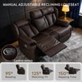 thumbnail image 4 of 72.8" Manual Loveseat Recliner Sofa,Reclining Loveseat with Flip-Up Backrest Console,Home Theater Seating with LED Lights,USB,Outlets,Storage, Wall Hugger Recliner Couch for Living Room, 4 of 11