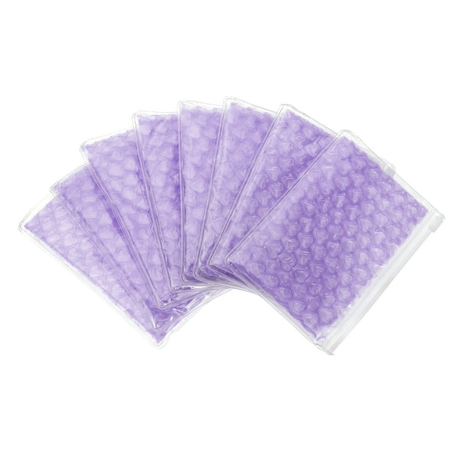 Uxcell 8pcs Clear Bubble Bags Heart bubble wrapping Pouches Zipper Packing Cushioning Bag(4 x 6 Inch) - Lightweight & Economic, for Mailing Shipping Packaging Storage, Purple