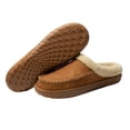 thumbnail image 6 of Needbo Men's Moccasin Slippers Faux Leather Fuzzy Lined House Shoes Warm Memory Foam Indoor Outdoor Brown, Size 6-7, 6 of 7