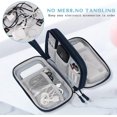 thumbnail image 4 of Bolsa de almacenamiento de cables, organizador de viaje para accesorios electrónicos Bolsa de electrónica para cables, cargadores, adaptadores, discos USB, 8,3 x 5 x 2,6 pulgadas, azul, 4 of 5