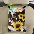thumbnail image 5 of Yuyamidu Brown Cow Print Car Trash Bag Accessories Sunflower Auto Garbage Bag for Car Van Truck Trash Container Storage Bag Hanging Car Waste Bag Holder, 5 of 7